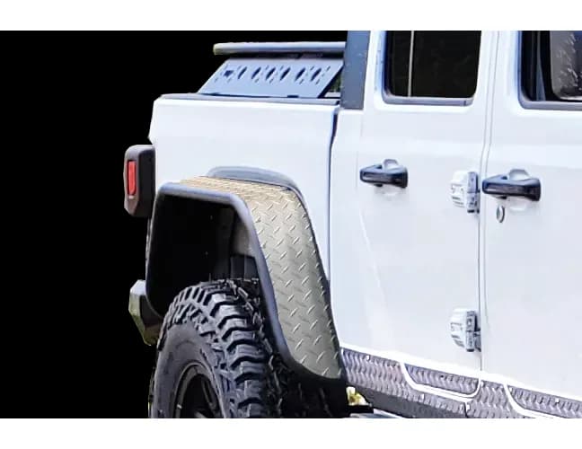 Warrior Rear Tube Fender Flares JT Aluminum Dia Plate