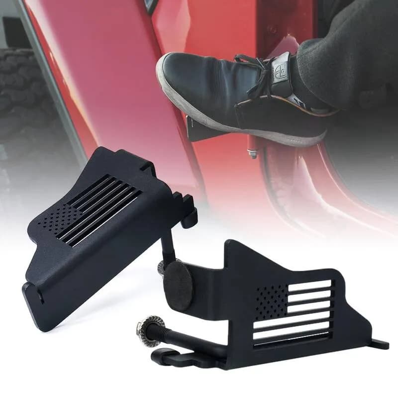 Front Foot Pegs with U.S. Flag for 2018-2026 Jeep Wrangler JL