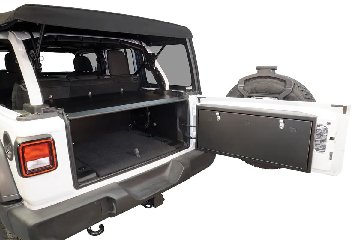 Deluxe Cargo Enclosure - '18-26 Wrangler JL {'21-26 Exc. 4XE}; 4-Door; w/ OEM Subwoofer (Black)