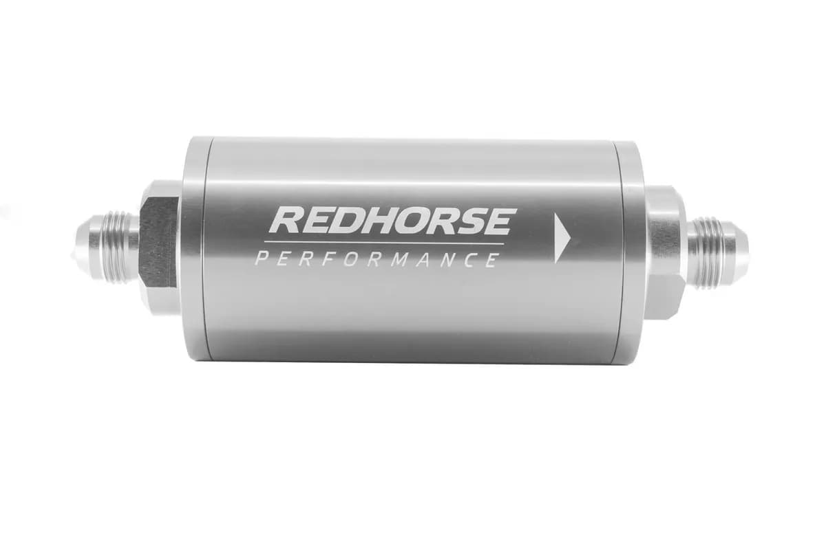 6 in Cylindrical Inline Race Fuel Filter w/ 10 Micron S.s. Element08 Anclear