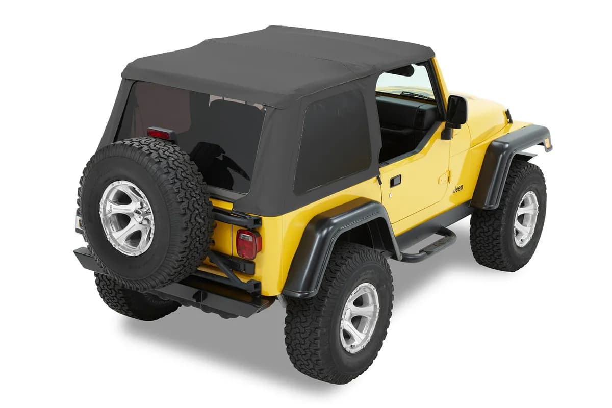 Black Denim Trektop nx Trektop nx Complete Replacement Soft Top Jeep 97-06 Wrangler; Except Unlimited; no Doors Included; Tinted Side And Rear Windows