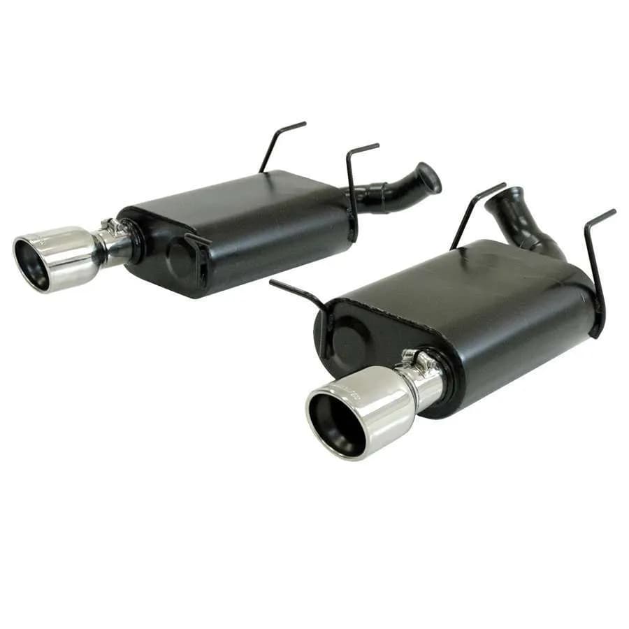 11-13 Ford Mustang V6 2.25in Mandrel Bent Tubing Dual System 60 Series Mufflers 4.00in Polished Tips Force II DOR 409S Stainless Steel