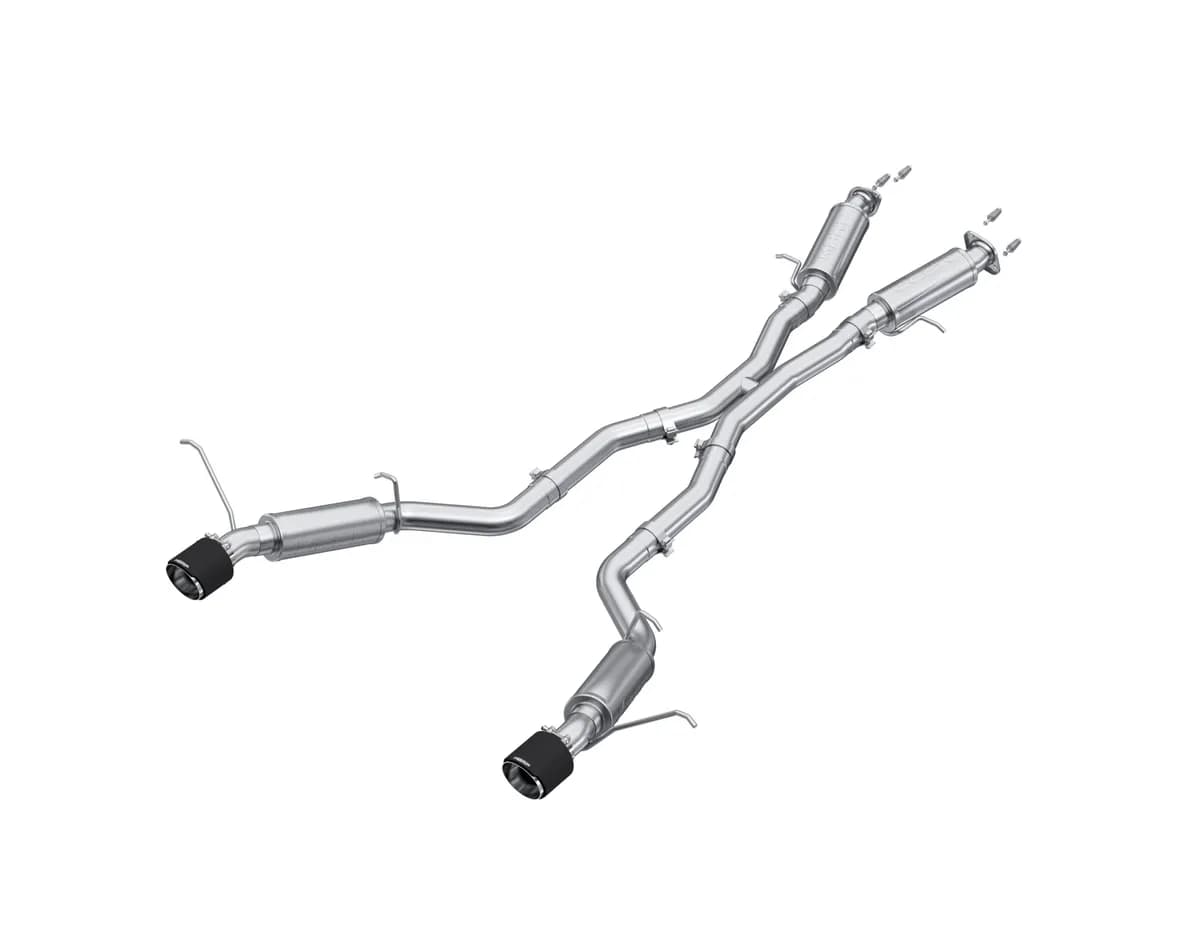 T304 Stainless Steel 3 Cat-Back Dual Rear Exit with Carbon Fiber Tips Jeep Grand Cherokee 6.4L HEMI SRT8 2012-2021