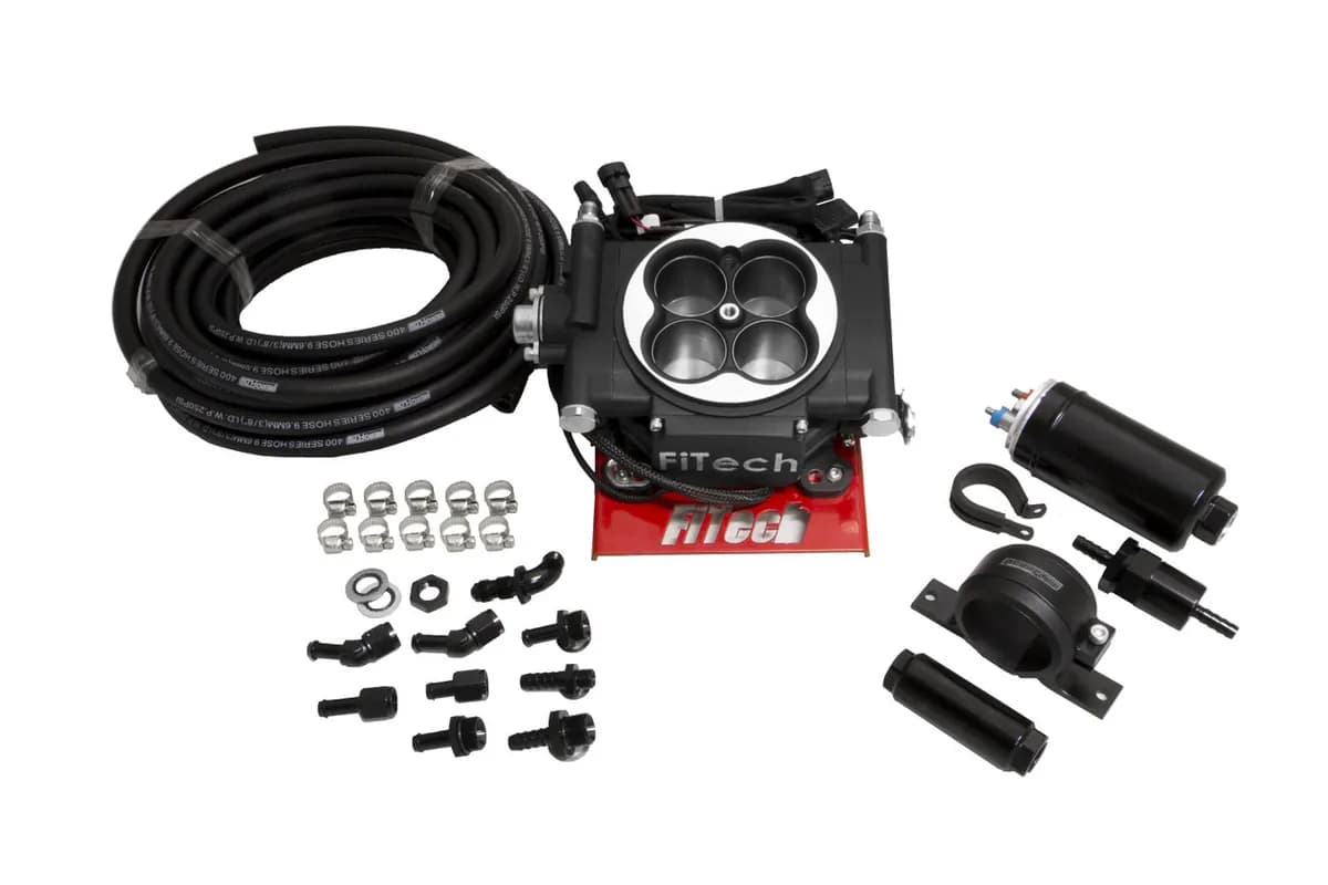 FiTech - Go EFI 4 600 HP Matte Black EFI System With Inline Fuel Delivery Master Kit