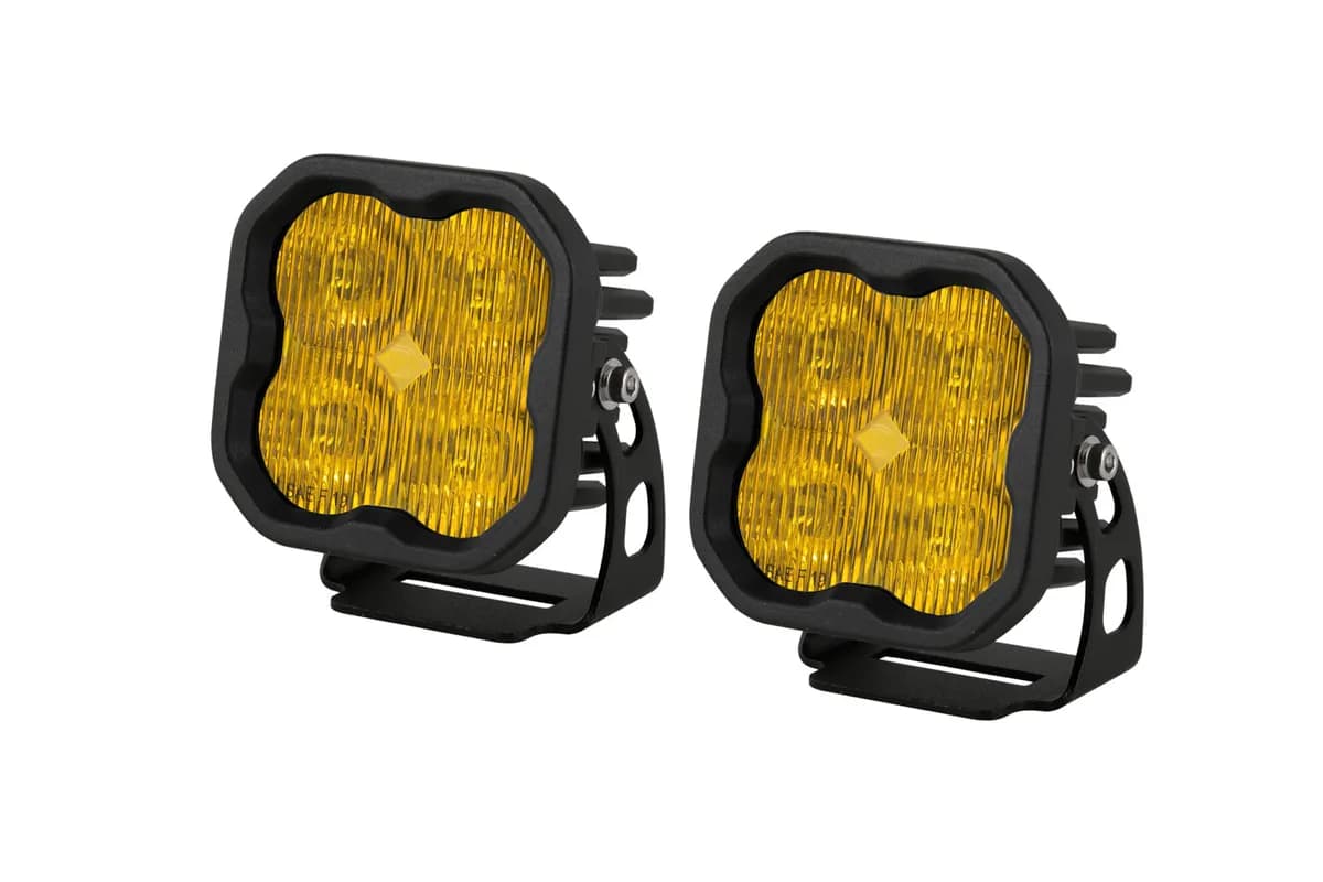Diode Dynamics SS3 Yellow Pro LED Pod Pair, SAE Fog - Amber