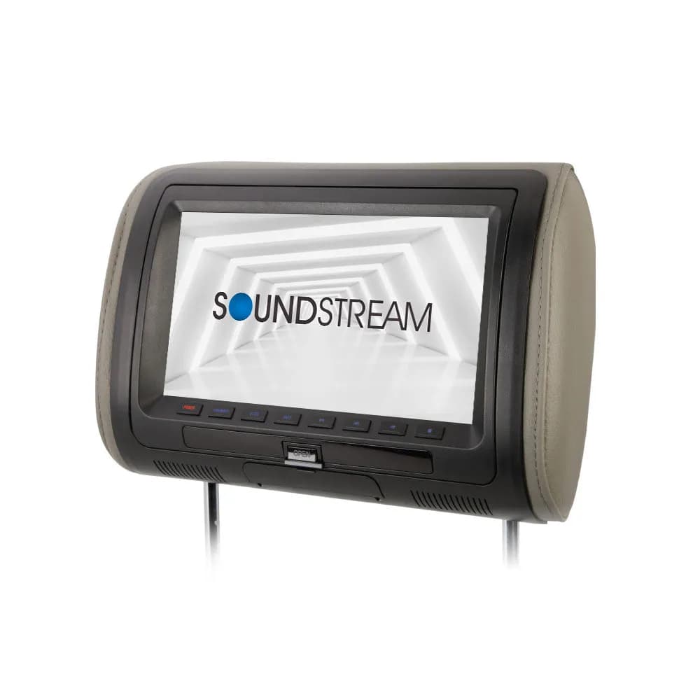 Universal Dvd Headrest W/9in Lcd 3 Color Changeable