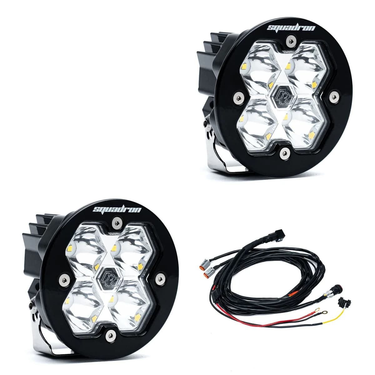 Squadron-R 2.0 Sport Black LED Auxiliary Light Pod Pair Universal Baja Amber Driving/Combo Baja Designs