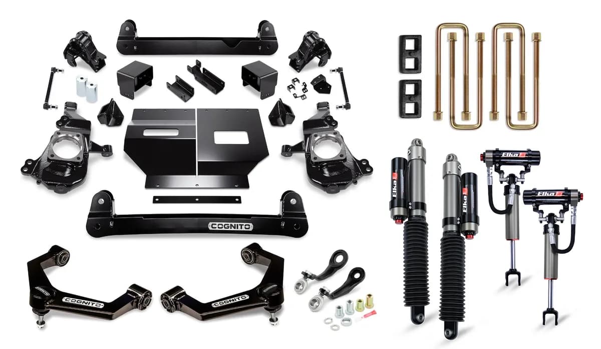 Cognito 4-Inch Elite Lift Kit with Elka 2.5 Reservoir Shocks for 2020-2024 Silverado/Sierra 2500/3500 2WD/4WD