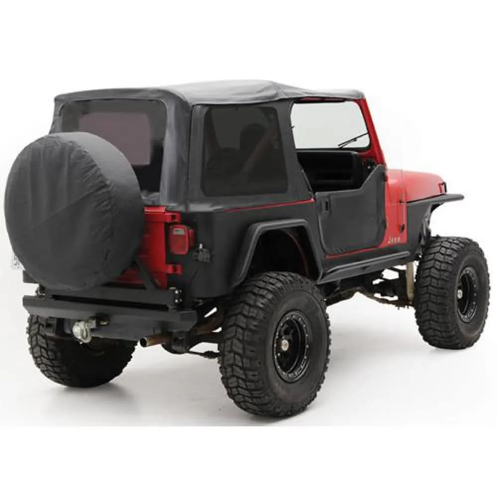 8895 Wrangler YJ Replacement Soft Top W/Tinted Windows And Upper Doorskins; Black Denim