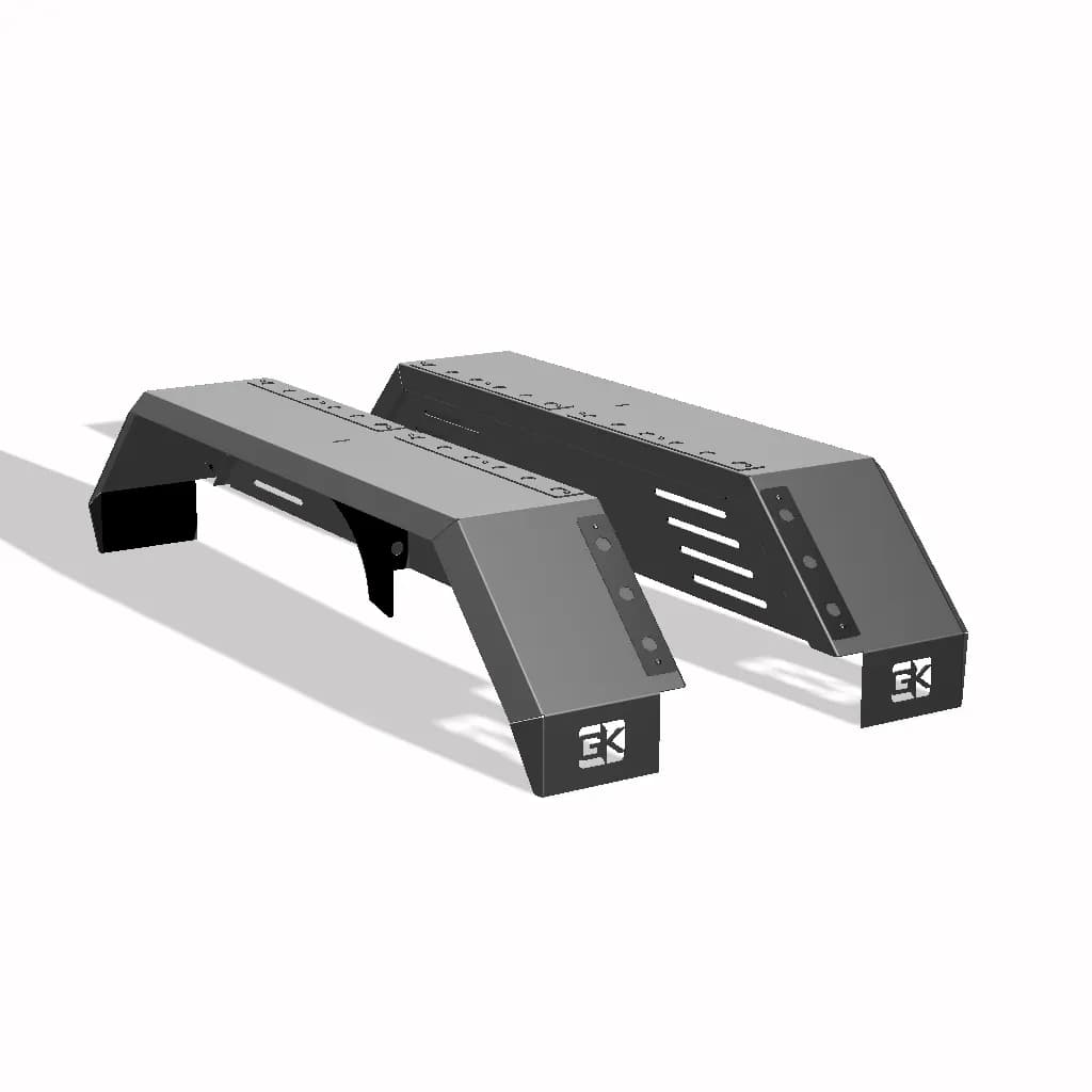 Heavy Duty Weld on DIY Drive Over Trailer Fender Kit Bare Steel - Pair