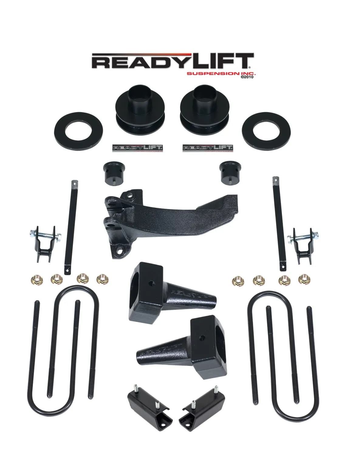 2.5 Coil Spring Spacer Front-4.0 Taper Block Rear-1 Piece Drive Shaft-F250 2011-2016 Ford F250f350f450 4WD