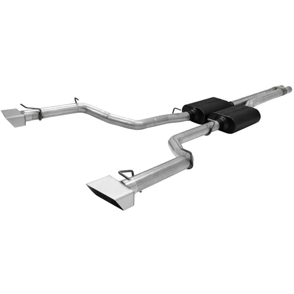 08-13 Dodge Challenger SRT8 3.00in Mandrel Bent Tubing Super 40 Series Mufflers Scavenger X-Pipe 4.00in Rectangular Embossed Stainless Steel Tips American Thunder DOR 409S Stainless Steel