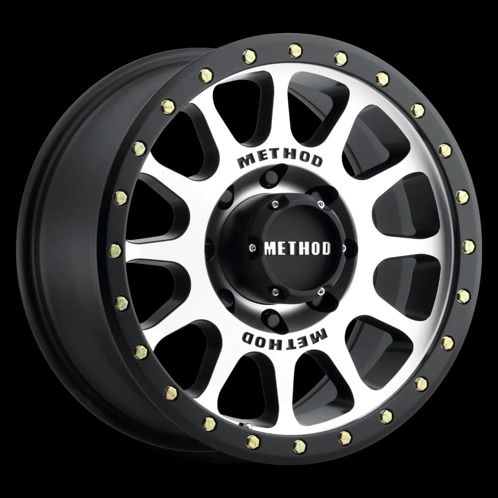 Aluminum Wheels 18x9 NV MR305 Bolt Pattern 6 On 139.7 Offset 18 Lip Size 1.38 Black BM Machined Face-Black Street Loc Method