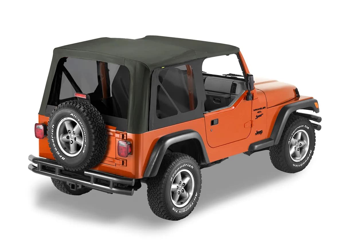 Black Diamond Replace-a-Top, Sailcloth Sailcloth Replace-a-Top Jeep 03-06 Wrangler; Except Unlimited; No door skins included; Tinted side and rear windows