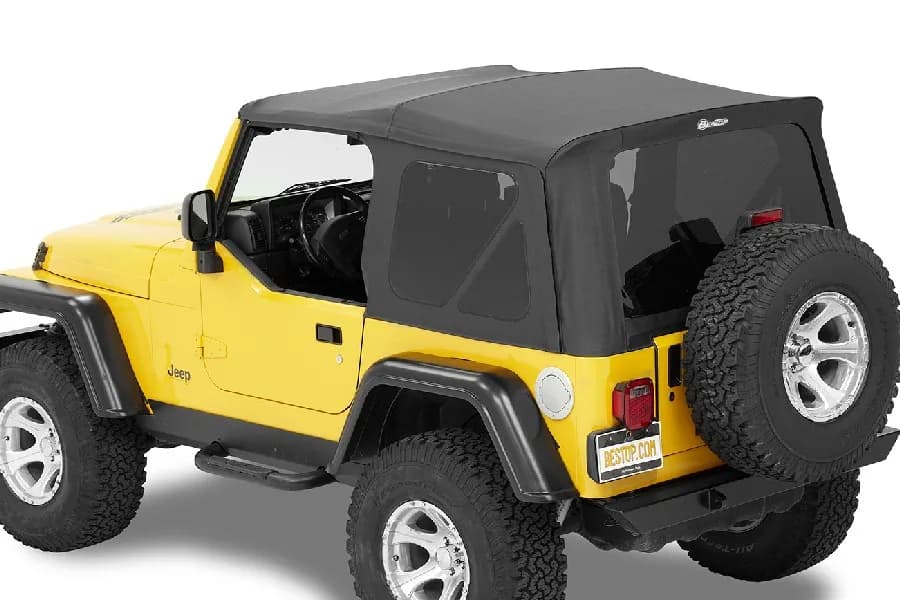 Jeep Soft Top Supertop Squareback Soft Top For Jeep 1997-2006 Wrangler TJ Black Diamond Bestop