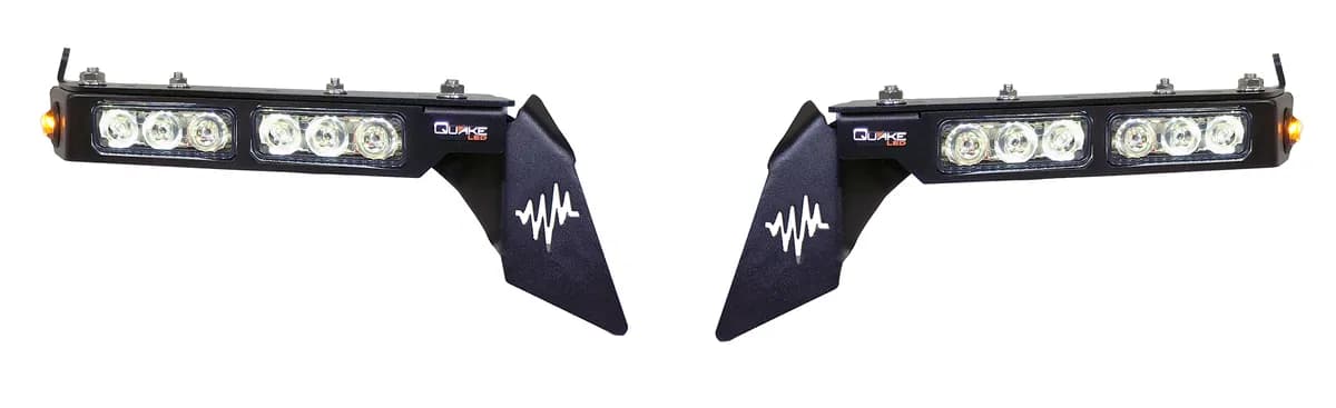 Quake LED - Qte991 - Jeep Wrangler Jl/Gladiator 9.5 x 1.5 Inch Fender Chop Kit w/ DRL Switchback Turn Signal And Side Marker Light For 2018-2019 Jeep Wrangler