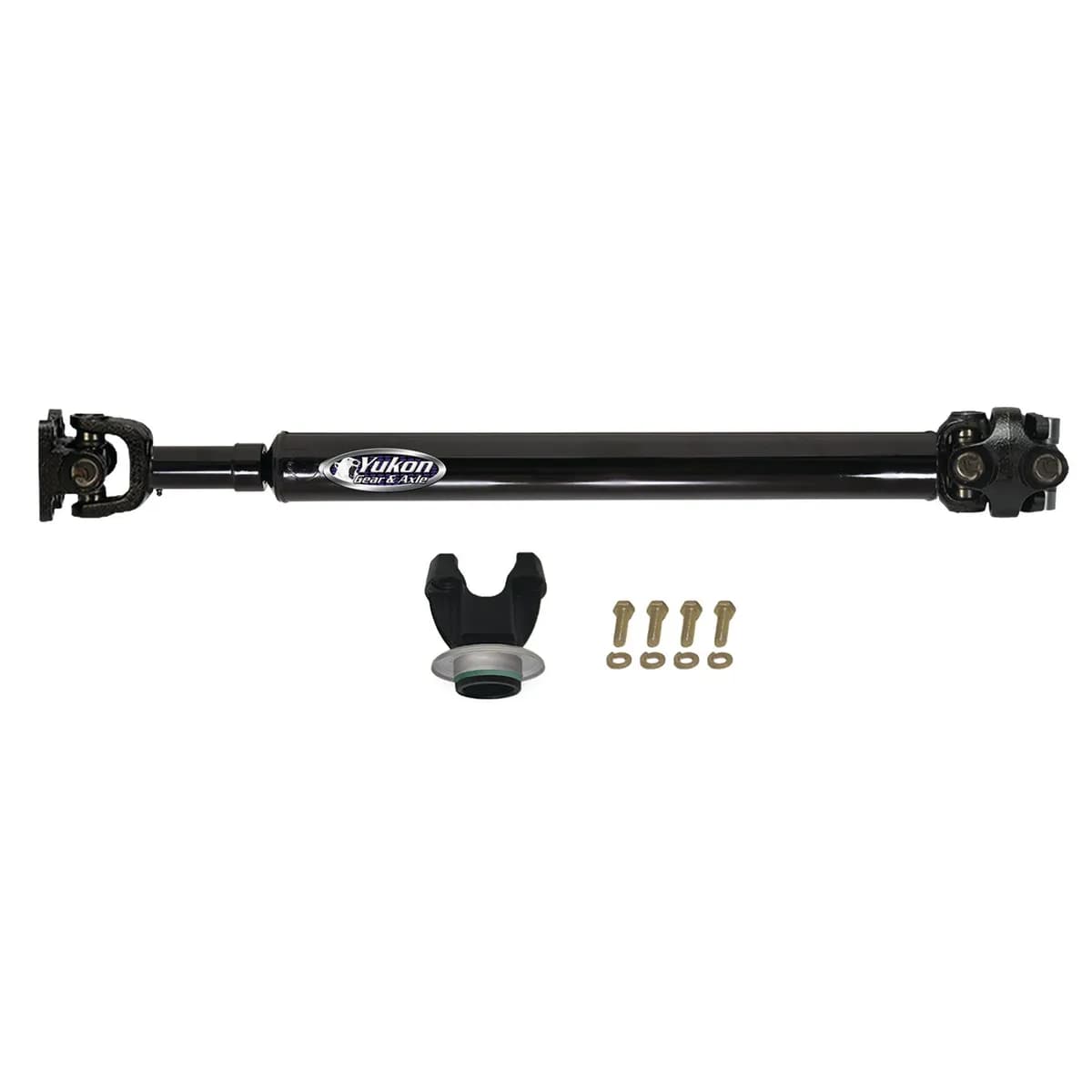 Yukon OE-style Driveshaft for 12-17 JK rear. 1310 U/Joint. Fits 4-door Rubicon and non-Rubicon. Automatic transmission only. Recommended up to 2.5" Lift w/ 33" Tires.