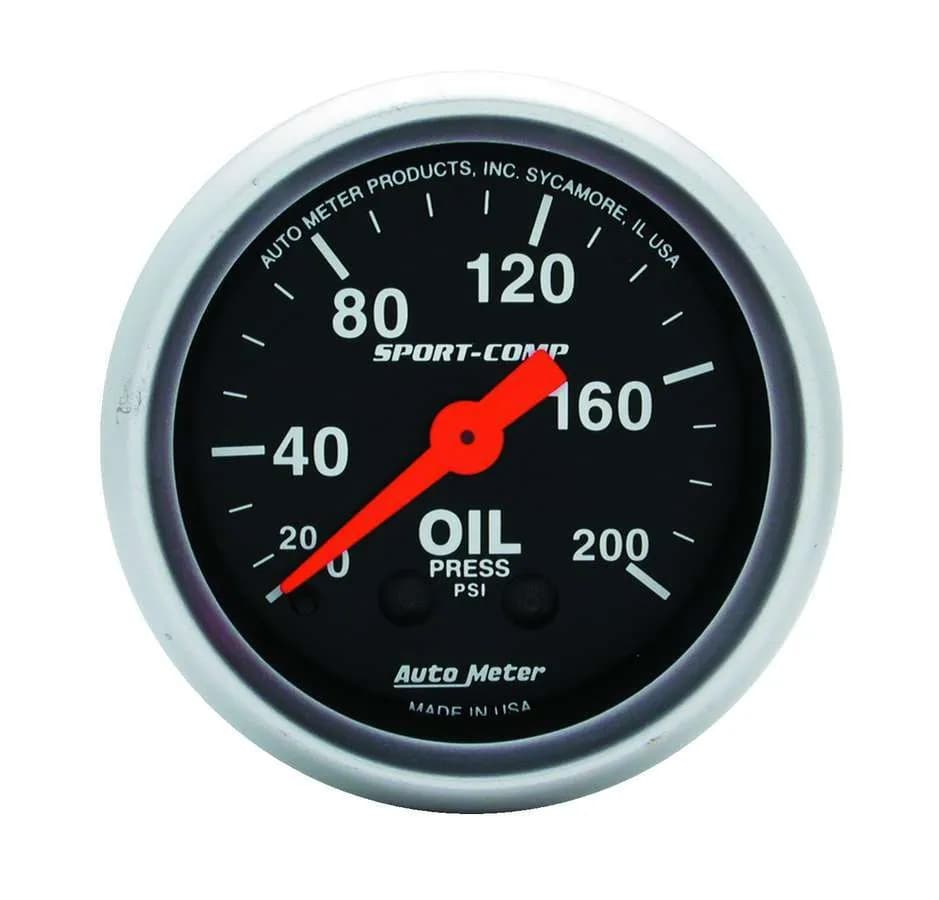 2-1/16 In. Oil Pressure, 0-200 Psi, Sport-Comp