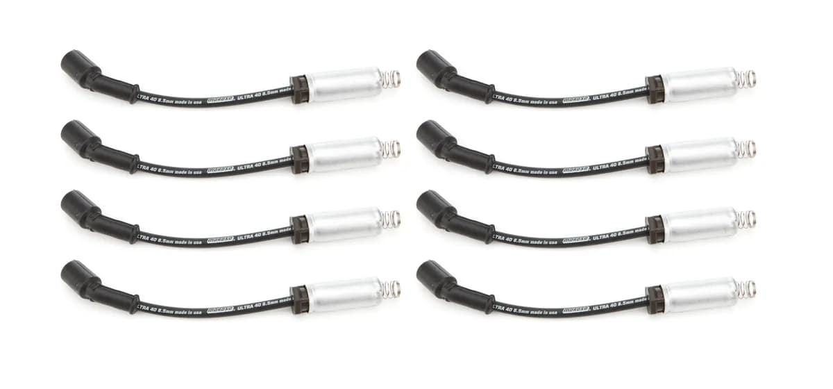 Wire Set 8.5mm Black Ultra 40 ls 9.75in. Long w Alum. Heatshield