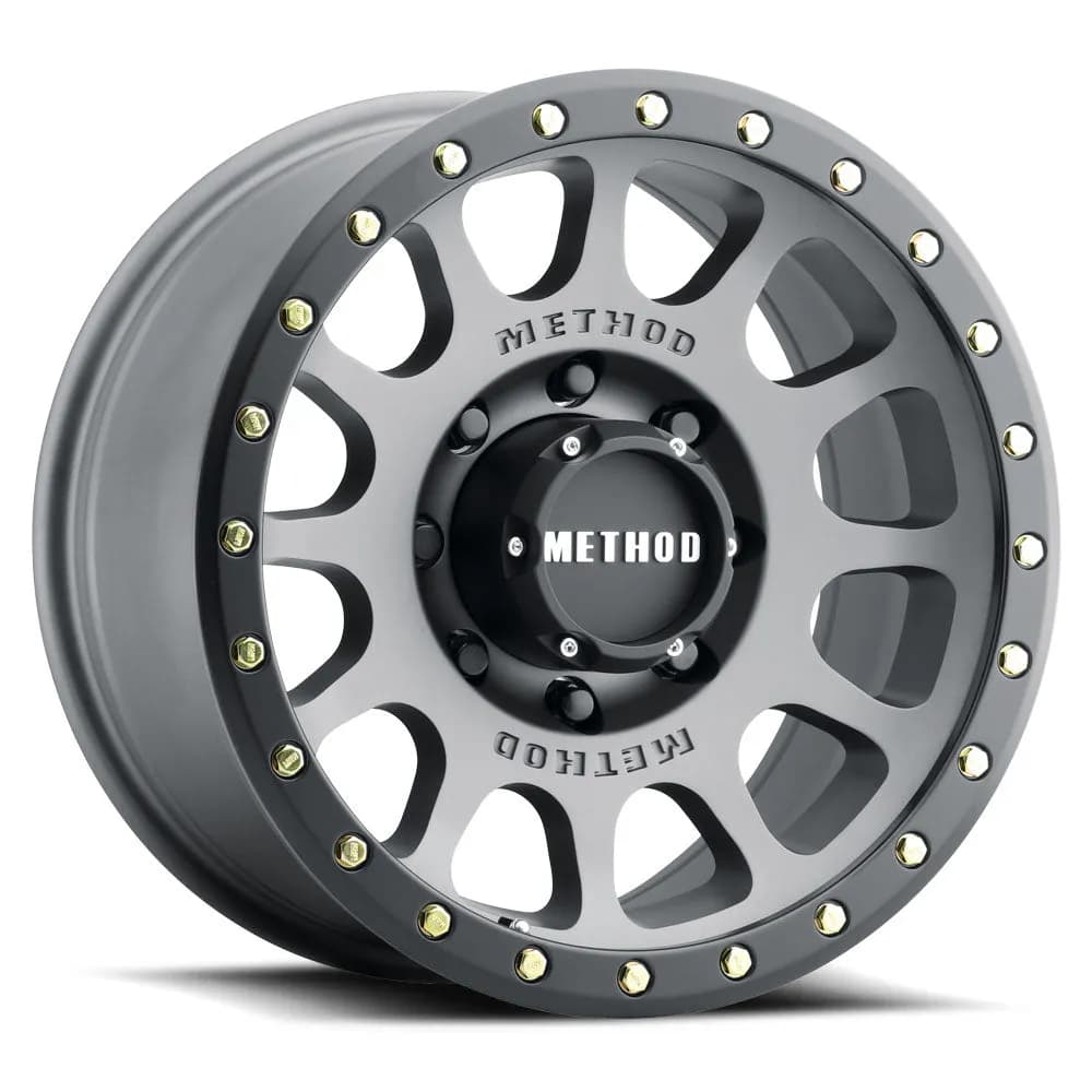 Aluminum Wheels 18x9 NV MR305 Bolt Pattern 8 On 170 Offset 18 Lip Size 1.38 Titanium TT Matte Black Lip Method