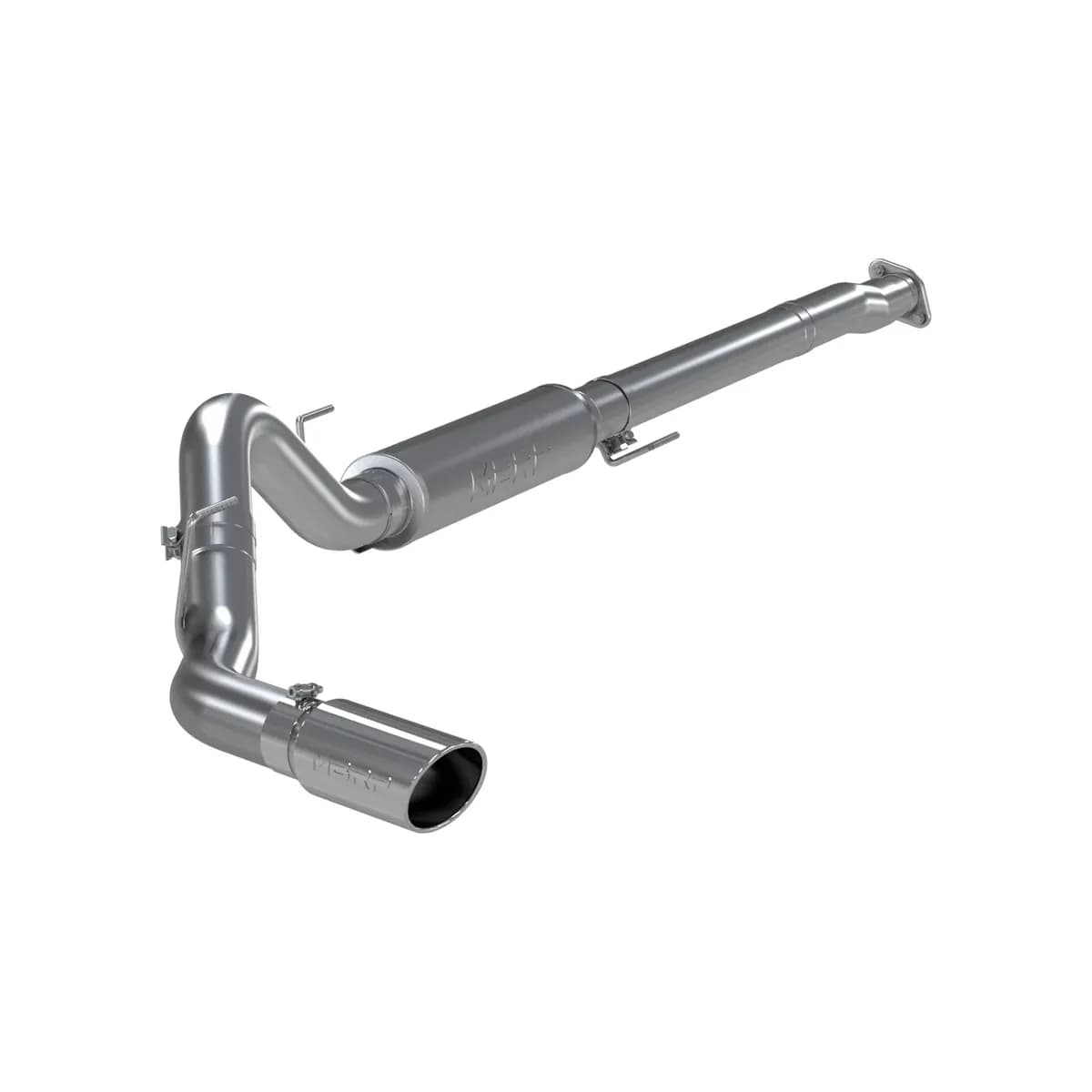Armor Plus Cat Back Exhaust System; 4 in.; Incl. Front Pipe/Ext. Pipe/Muffler/Tailpipe/Hardware/5 in. OD Tip; Single Side Exit; T409 Stainless Steel;