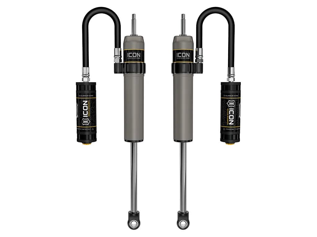 ICON 1996-2002 Toyota 4Runner, 0-2" Lift, Rear, V.S. 2.5 Aluminum Series Shock Absorbers, Remote Reservoir, Pair