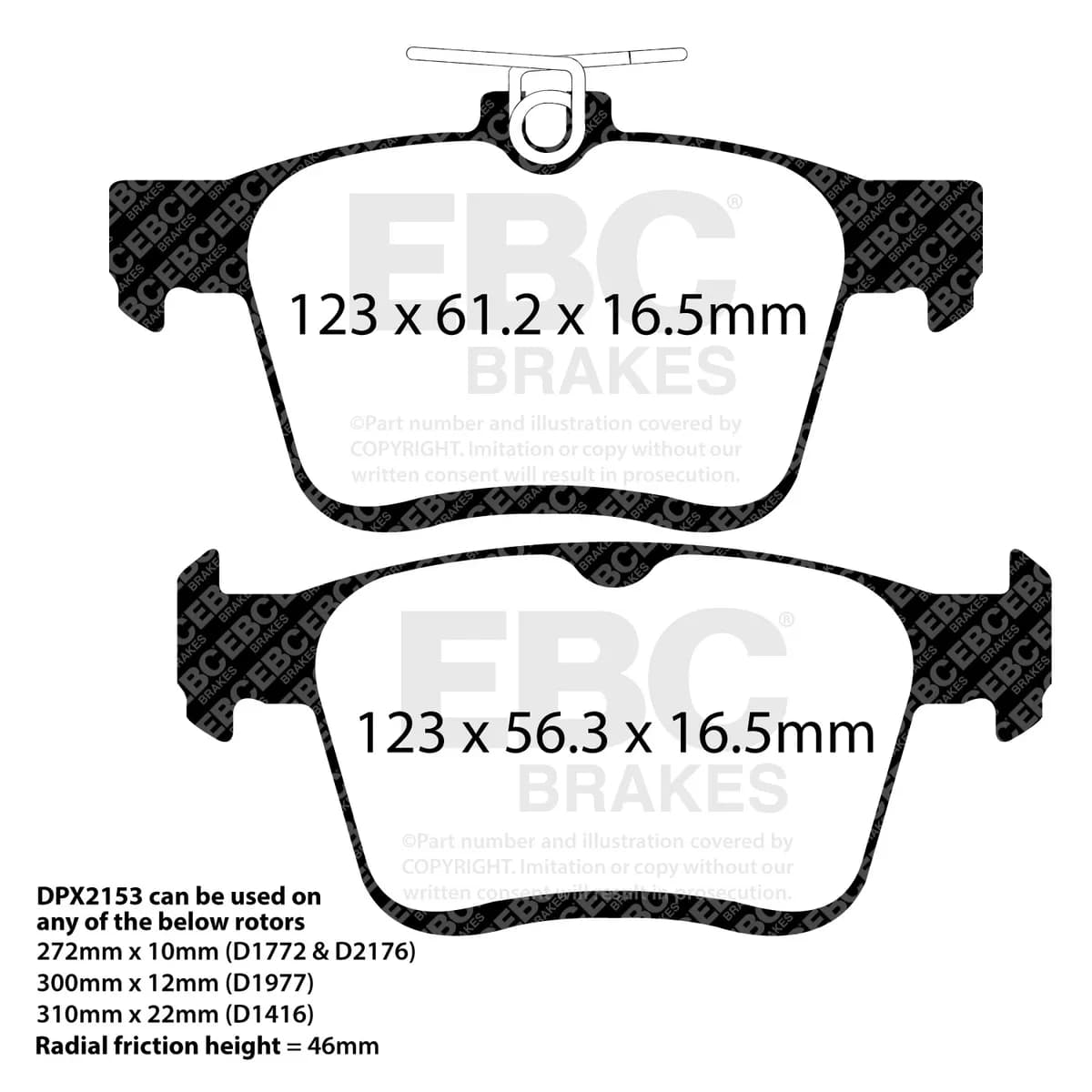 S11 Kits Greenstuff 2000 and RK Rotors; Rear; FMSI Pad No. D1761; Solid; 5 Bolt Holes; 272mm Dia.; 58mm Height; 10mm Thick; 65mm Center Hole Dia.;