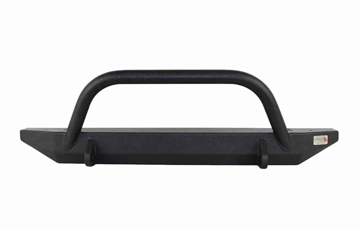 Jeep TJ Front Bumper W/Winch Guard 97-06 Wrangler TJ Rubicon and Unlimited Steel Black Textured Powdercoat Piranha Series Fishbone Offroad