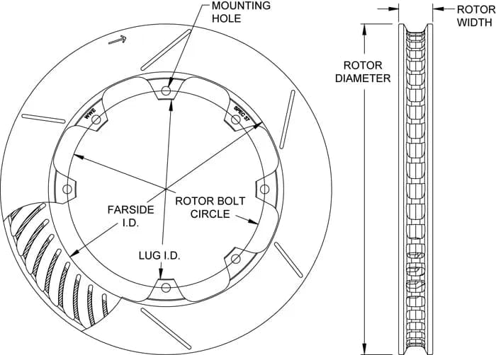 Wilwood Rotor-GT48-LW SPC-37-RH-Bedded 11.75 x 1.21 - 8 on 7.00in