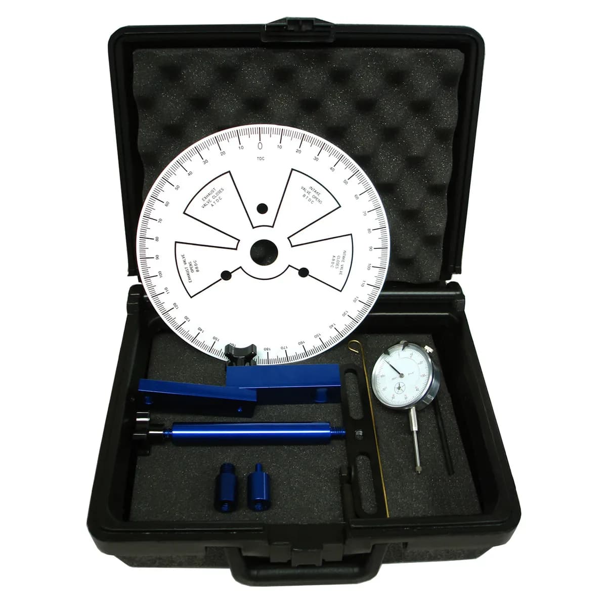 Camshaft Degree Wheel Kit Universal 9 Inch Wheel with Dial Indicator Steel and Billet Aluminum Adjustable Blue Billet Aluminum Indicator Mount Proform