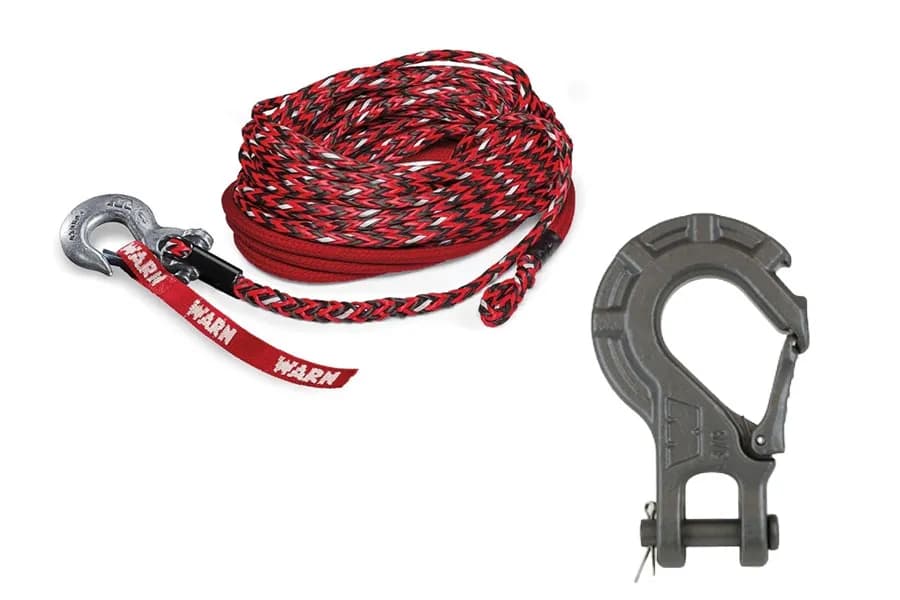 Warn Spydura Nightline Synthetic Rope Assembly and Epic Winch Hook