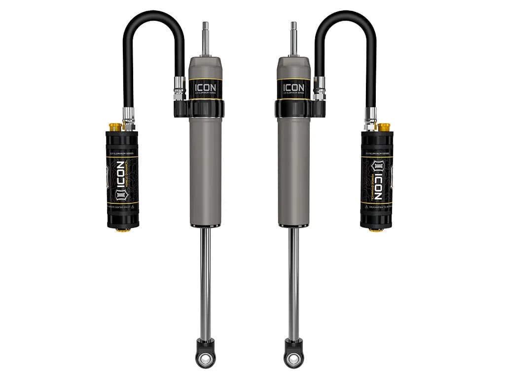 ICON 2005-2025 Ford Super Duty 4WD, 0-2.5” Lift, Front, V.S. 2.5 Aluminum Series Shock Absorbers, Remote Reservoir w/ CDCV, Pair