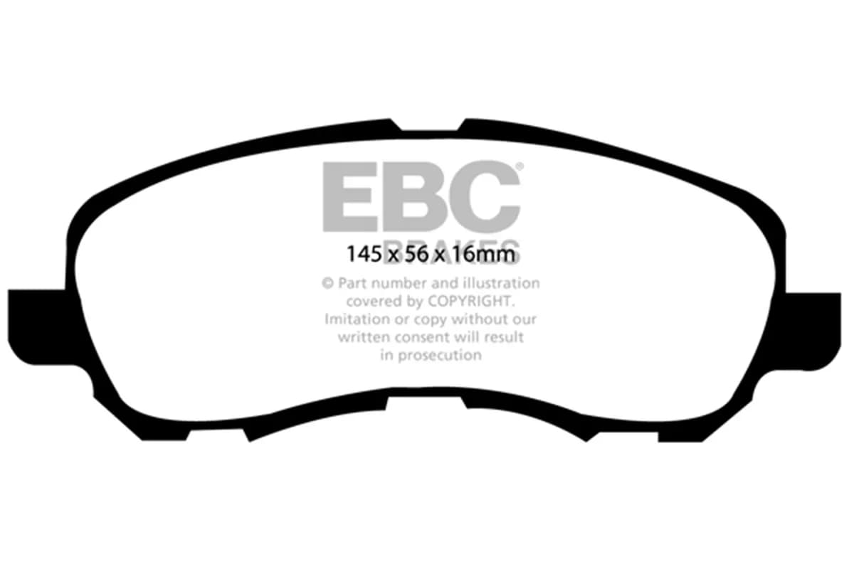 Ultimax OEM Replacement Brake Pads; FMSI Pad No. D866; Vented; 276mm Dia.; 46mm Height; 26mm Thick; 69mm Center Hole Dia.; Pad Dimensions: 145 x 56 x 16mm;