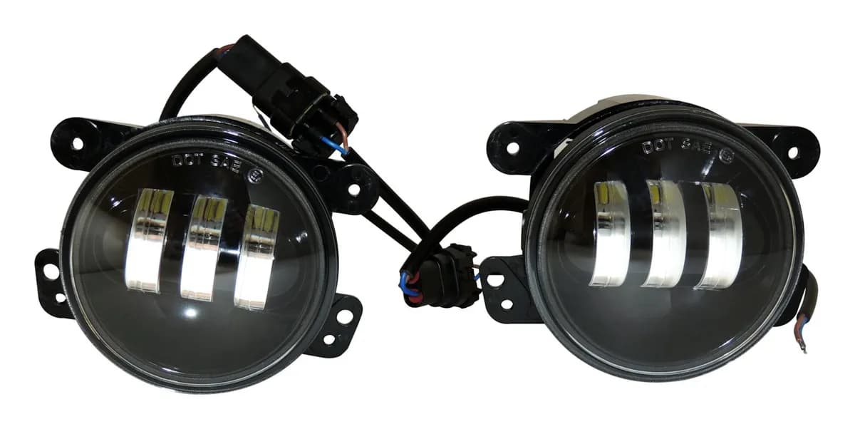 RT Off-Road LED Fog Light Set for 10-18 Jeep JK Wrangler, WK Grand Cherokee, and KL Cherokee