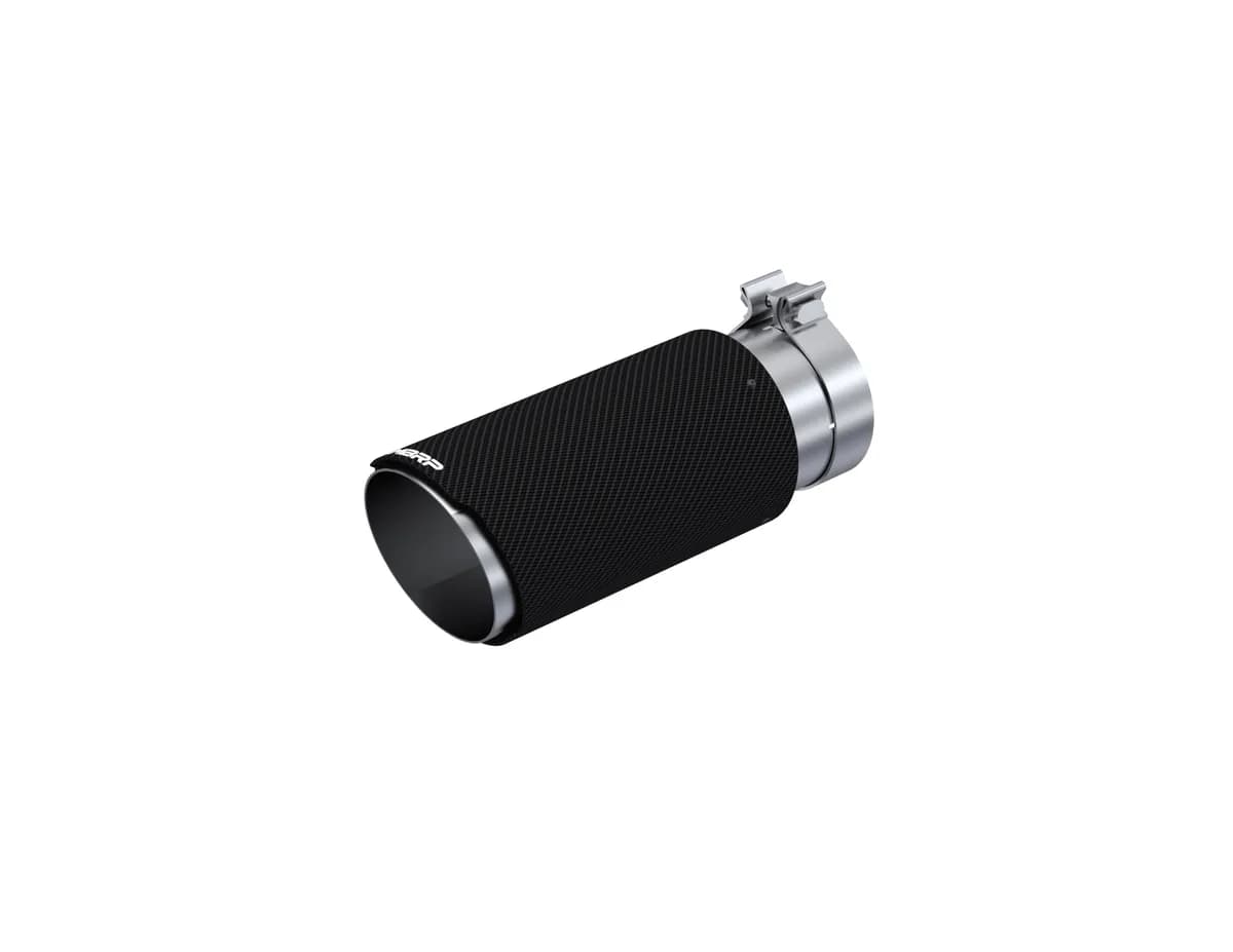 Carbon Fiber Exhaust Tip; 4 in. Inlet Diameter; 5 in. Outlet Diameter; Angle Cut; Dual Wall;