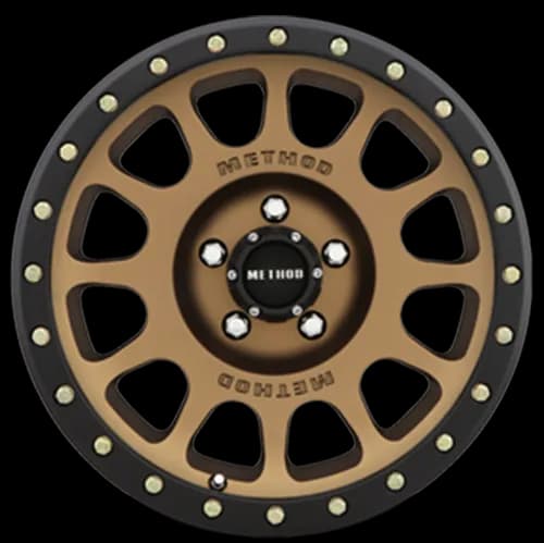 Aluminum Wheels 20x10 NV MR305 Bolt Pattern 5 On 127 Offset -18 Lip Size 2.05 Method Bronze BRZ Black Street Loc Method