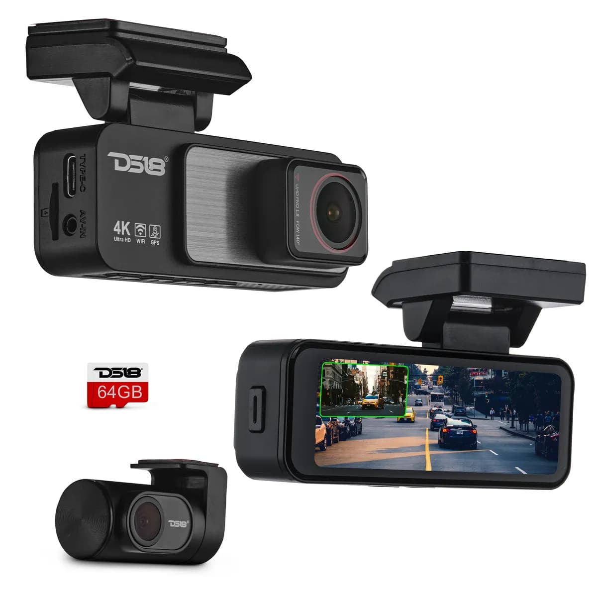Front & Rear Cameras | 4K Resolution | Parking Monitor | Video & Audio Recording | Full Color Camera | Night Vision