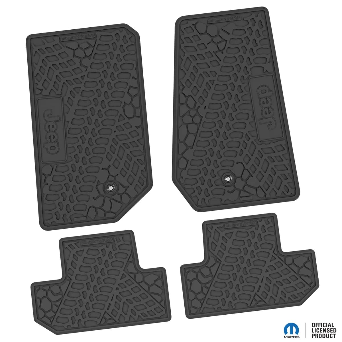 07-13 Jeep JK 2 Dr Front -Tire Tread/Scorched Earth Scene w/ JEEP Insert - Black w/ Silver Insert