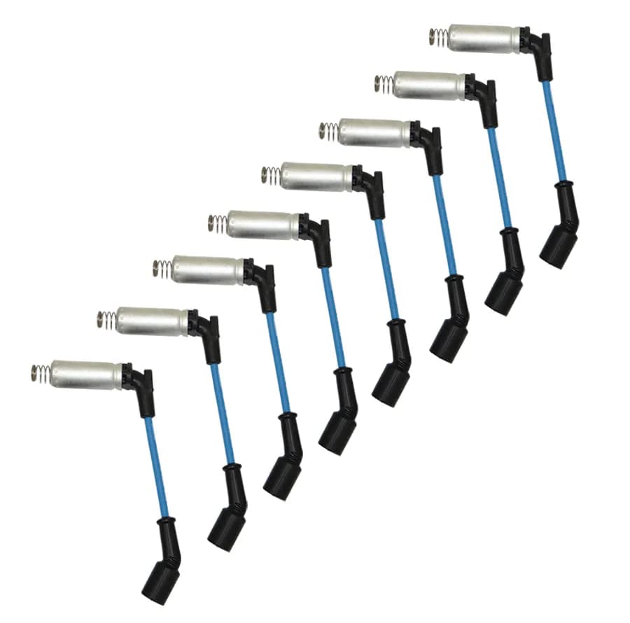 Ignition Wire Set Ultra 40 Unsleeved gm ls Aluminum Shielded Blue