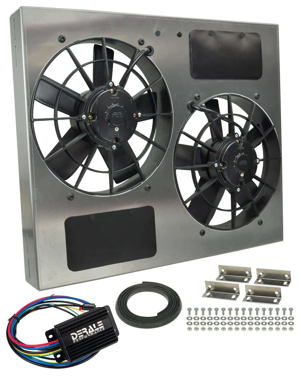 Derale 66835 Powerpack - High Output Dual 11 RAD Fan/Alum Shroud Kit w/ PWM Controller