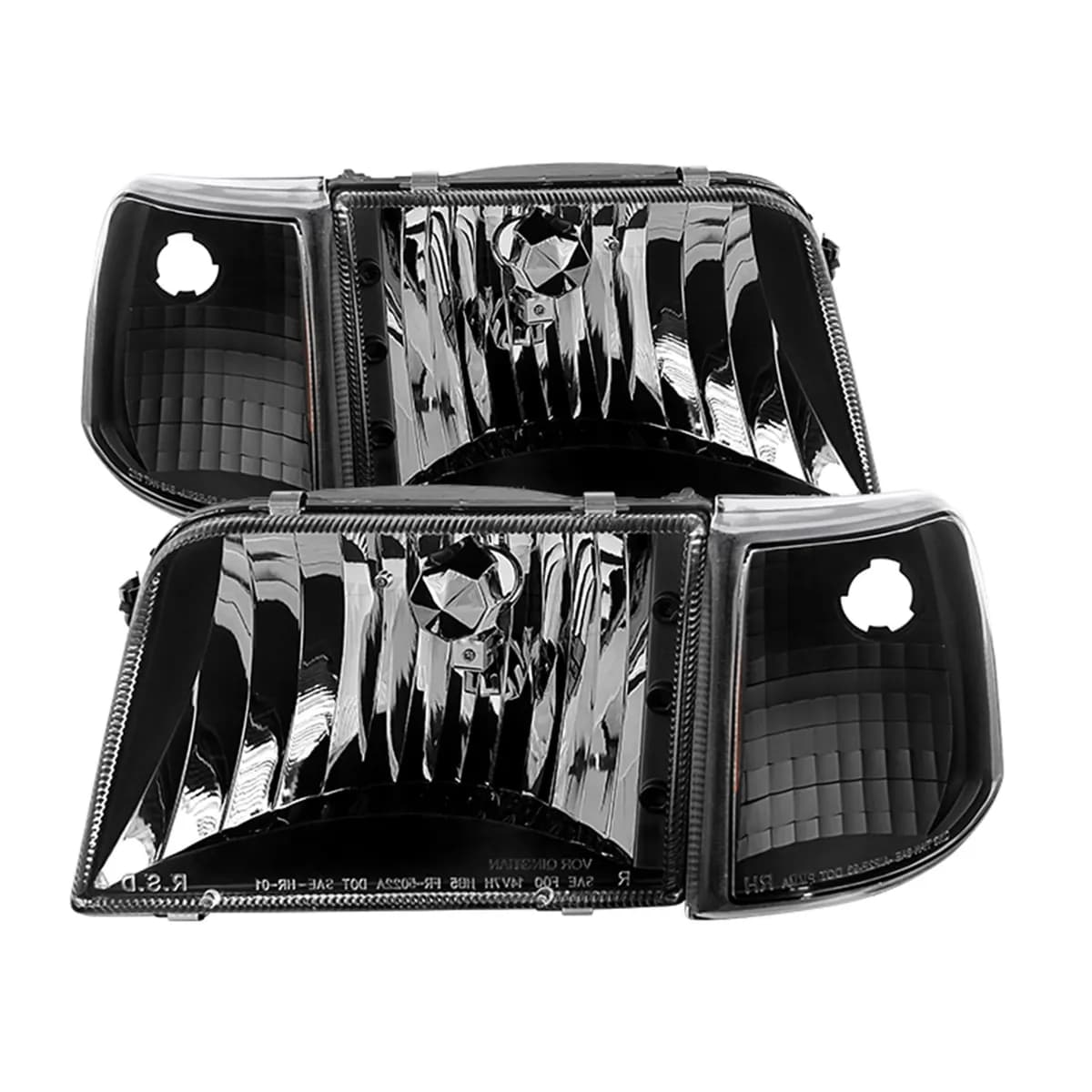 9397 Ranger Crystal Headlights With Corner Lights 4pcs Setsblack