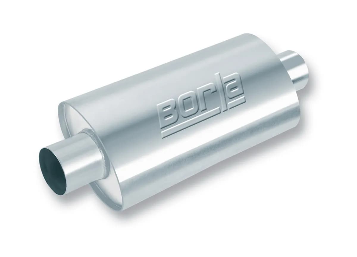 XR-1 Stainless Multicore Racing Mufflers Full Bodied Cars Oval Body CenterCenter 3 in. Inlet 3 in. Outlet 16 in. x 4.25 in. x 7.88 in. Body Size 21 in. Overall Length T-304 Stainless Steel