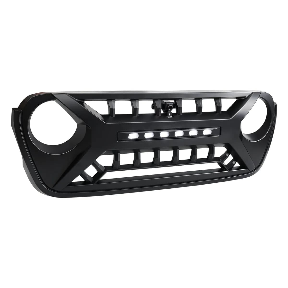 Armor Grille W/ Off-Road Lights - Matte Black For 18+ Jeep Wrangler JL & Gladiator JT