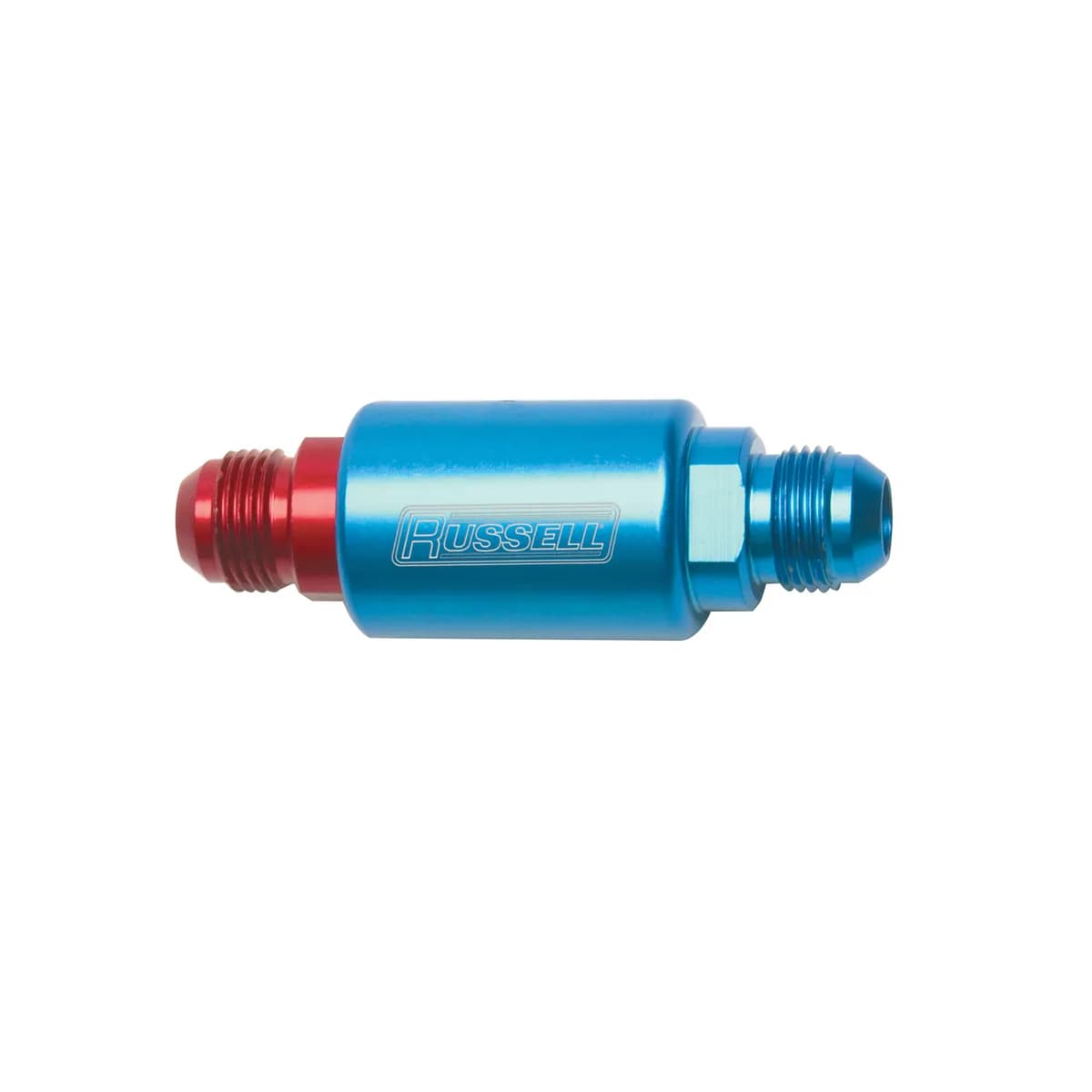 Fuel Filter Aluminum Competition 3.25 Long 6 Male In/Out Red/Blue