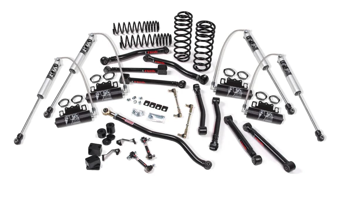 0718 Wrangler 4DR 3.5in Jkrawl System Rubberfox 2.0 IFP ps Frt/Rr