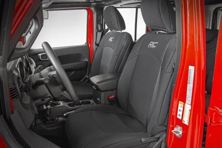 Rough Country Neoprene Seat Cover Set Black - JL 4Dr
