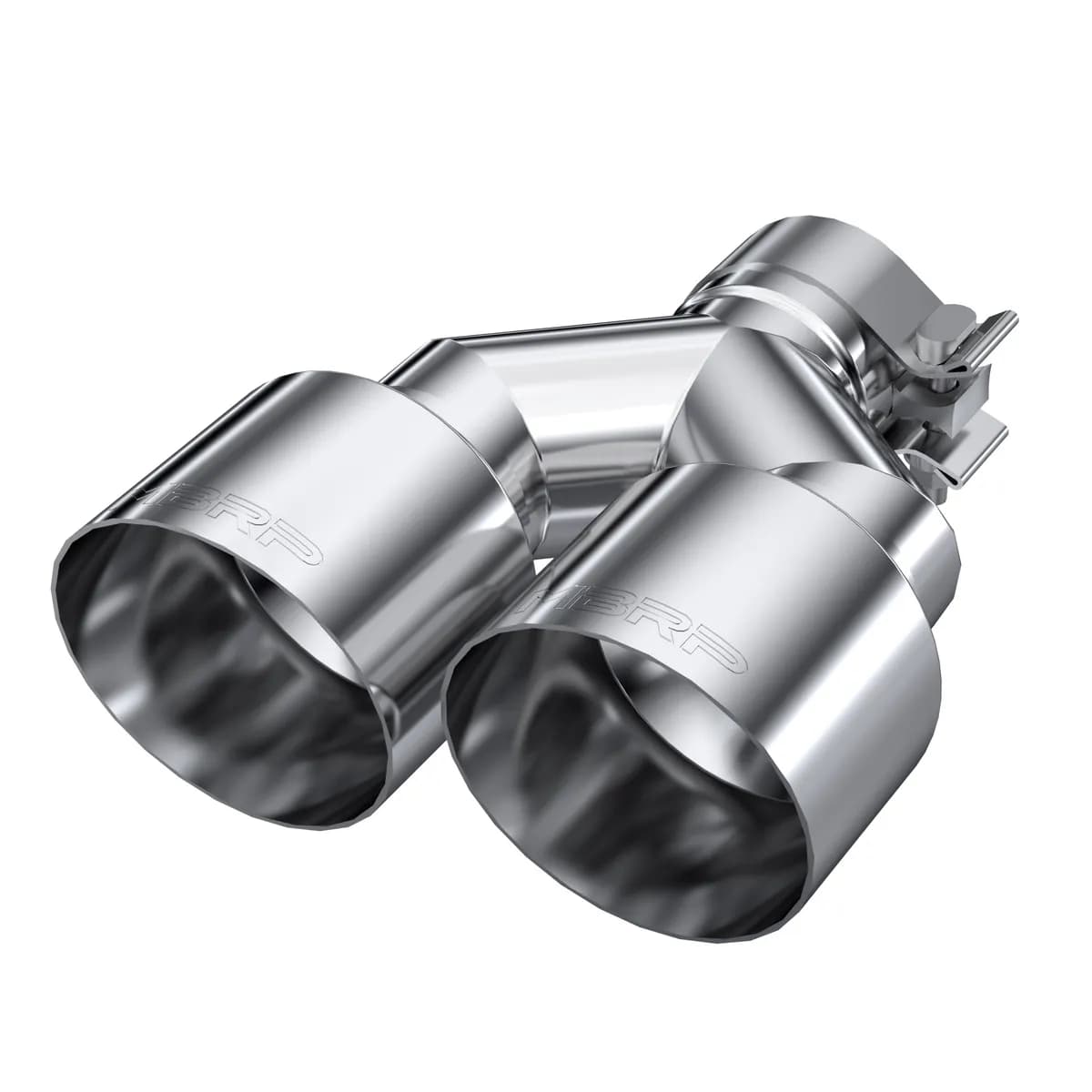 Armor Pro Exhaust Tip; 2.5 in. Inlet Diameter; Dual 4 in. Outlet Diameter Out Single Wall; T304 Stainless Steel;
