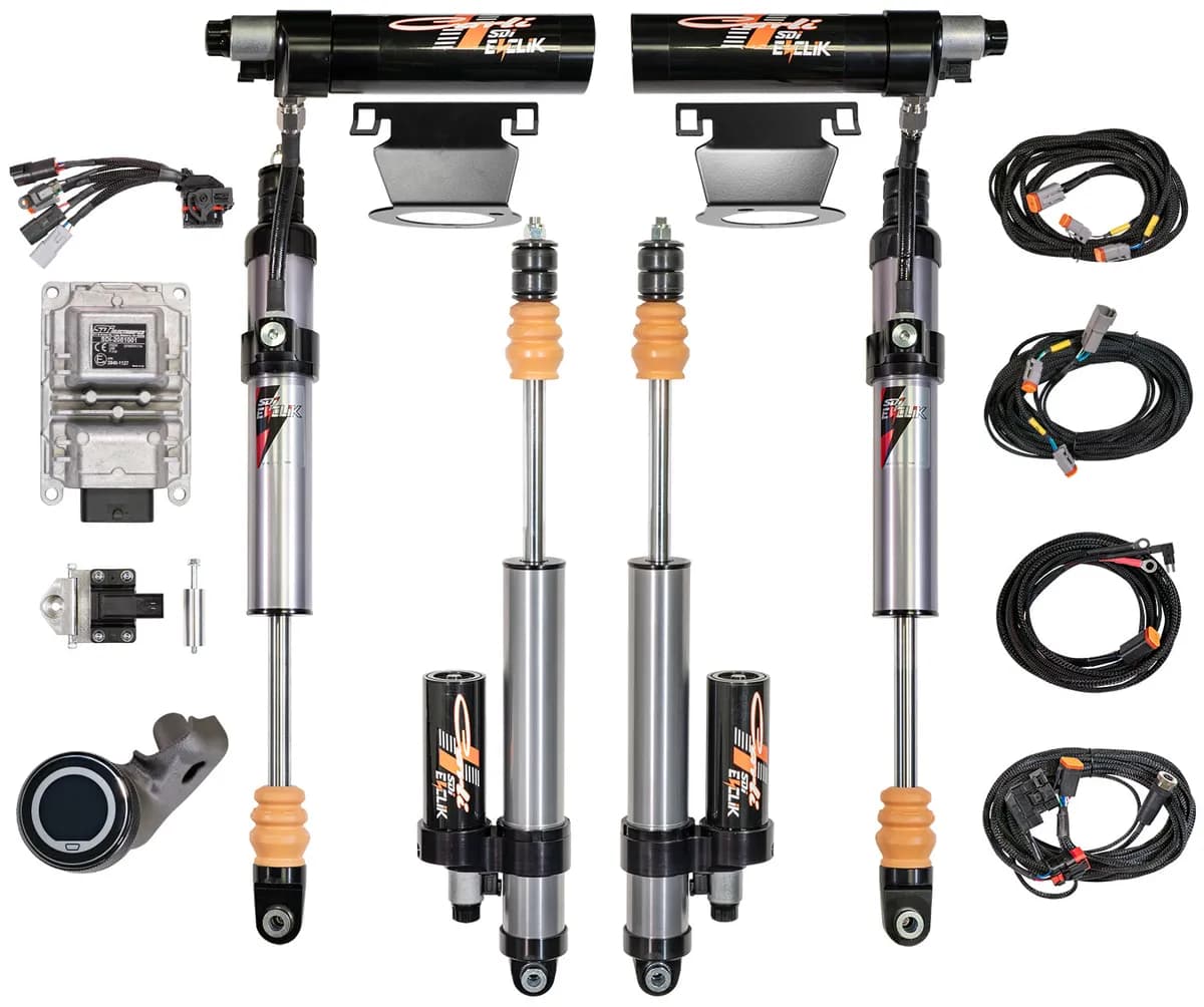 Carli 19-23 RAM 2500 4x4 Diesel Eventure 2.5" rr Front & Rear Shock Pkg 3.25" Lift Res Mounts & Brake Line Tabs
