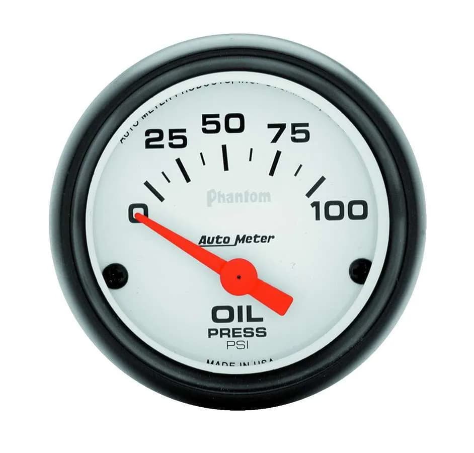 Gauge, Oil Pressure, 2 1/16", 100psi, Electric, Phantom