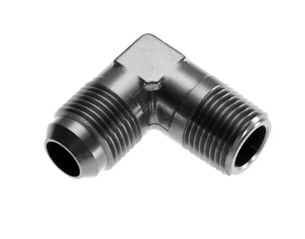 04 90 Degree Male Adapter to 06 (3/8) Npt Male Black